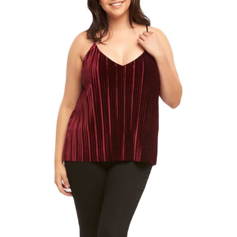 Tart Collections Maren Plus Size Pleated V-Neck Tank Top – Size 4X